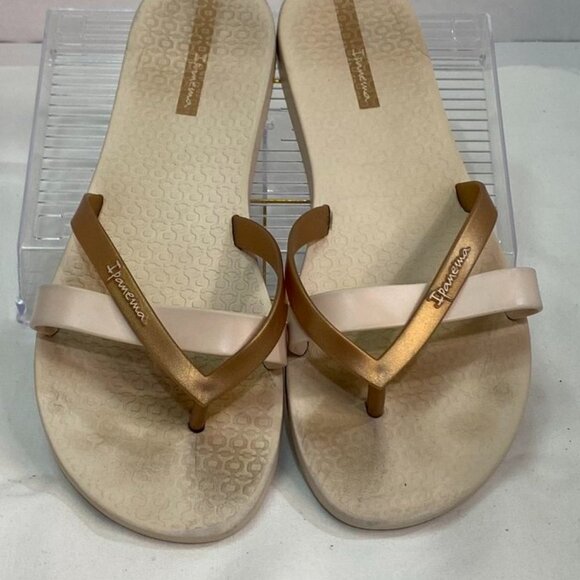 Ipanema Kirei Flip Flops Women’s Size 9 Nude/Gold Brazilian Eco-Friendly Sandal - Picture 5 of 7